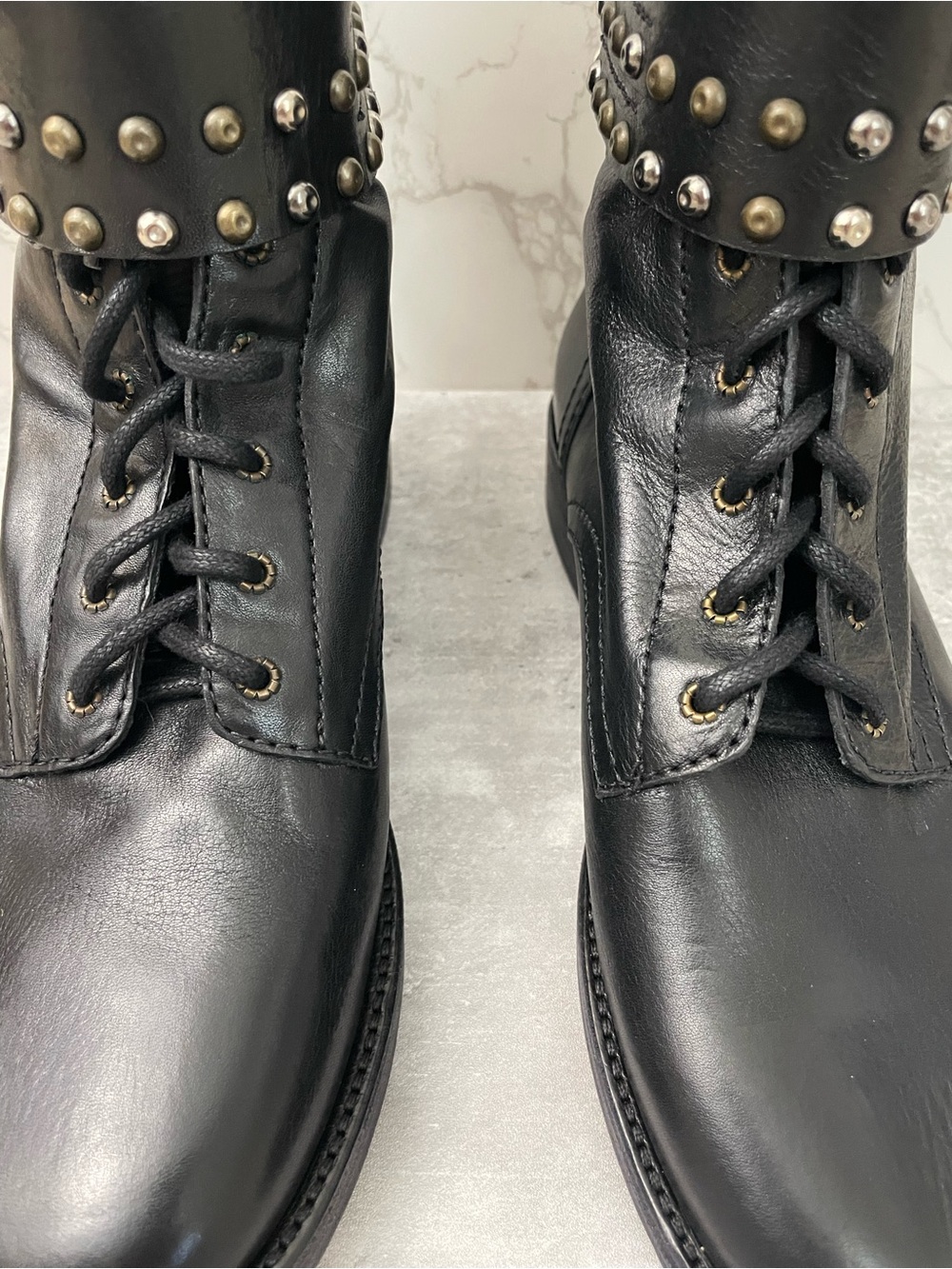 Isabel Marant Etoile Teylon Black Studded Leather Combat Boots US 9 EU 39 NIB - Picture 11 of 16